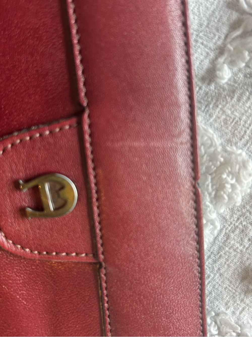 Vintage Burgundy Leather Aigner Clutch - Picture 11 of 14
